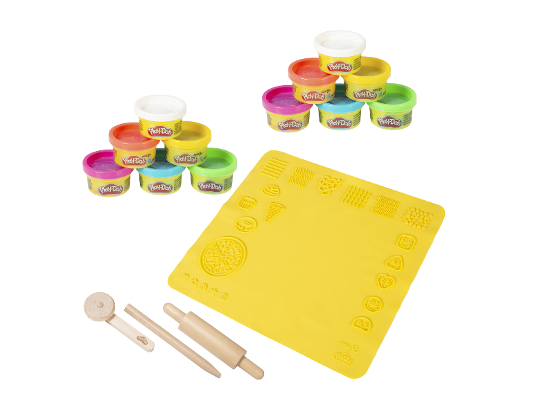 Ensemble de modelage Play-Doh avec tapis texturé et outils.
