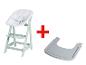 Chaise haute bébé et plateau.