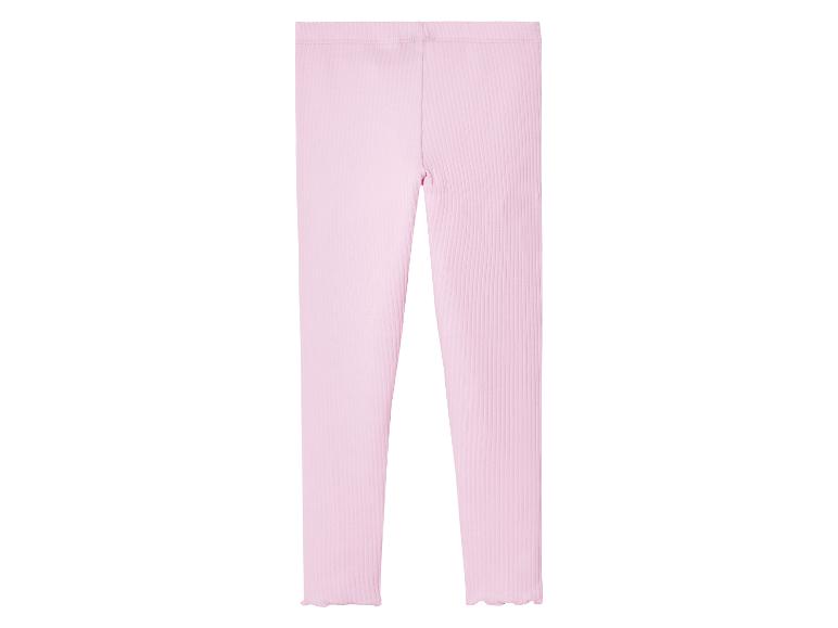 Leggings rose clair côtelés pour enfant.