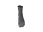 Chaussette de sport grise avec bordure violette et texte sur la manchette.