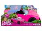 Voiture décapotable rose Barbie avec deux poupées, dans son emballage d'origine.