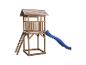 Tour de jeu en bois avec toboggan bleu pour enfants