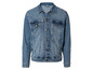 Une veste en jean bleue pour homme.