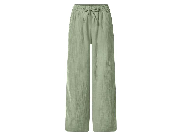 Pantalon large vert clair avec cordon de serrage à la taille
