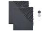 Deux draps-housses gris foncé.