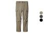Pantalon cargo pour homme en trois couleurs : beige, vert foncé et noir.