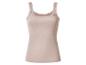 Débardeur côtelé femme rose clair avec bordure en dentelle
