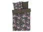 Une housse de couette à motif floral.