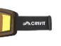 Masque de ski avec lentille jaune et sangle noire avec logo blanc