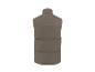 Vue arrière d'un gilet matelassé marron pour homme avec col montant