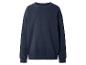 Sweat-shirt bleu foncé à col rond avec poignets et ourlet côtelés.