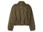 Veste bomber kaki en daim pour femme, vue de dos.