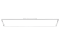 Plafonnier LED long et rectangulaire au design moderne.