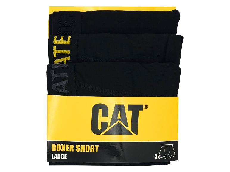 Boxers noirs, taille L, en lot de 3 avec emballage jaune.