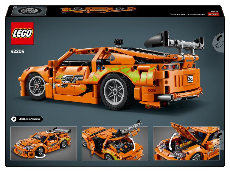 Boîte LEGO Technic 42204 avec la voiture orange Fast & Furious.