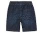 Shorts en jean bleu foncé pour enfant, vue arrière.