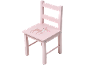 Chaise d'enfant rose avec imprimé faon endormi.