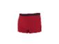 Caleçon boxer rouge pour homme avec une ceinture bleu foncé.