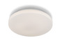 Un plafonnier rond blanc au design moderne.