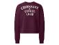 Sweat-shirt marron avec le texte 'CROISSANT & COFFEE CLUB' au dos.