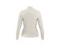 Pull à col roulé côtelé beige clair pour femme, vue de dos.