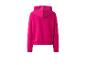 Sweat-shirt à capuche rose vif.