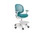 Chaise de bureau turquoise avec dossier en maille et accoudoirs