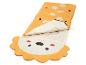 Sac de couchage enfant lion, motif pattes, couleur orange.