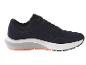 Chaussures de running bleues avec une semelle blanche et des accents orange