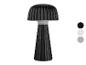 Lampe de table noire au design moderne.