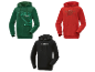 Trois sweats à capuche Parkside : vert avec perceuse, rouge avec motif géométrique et noir avec le slogan ' You got this '.