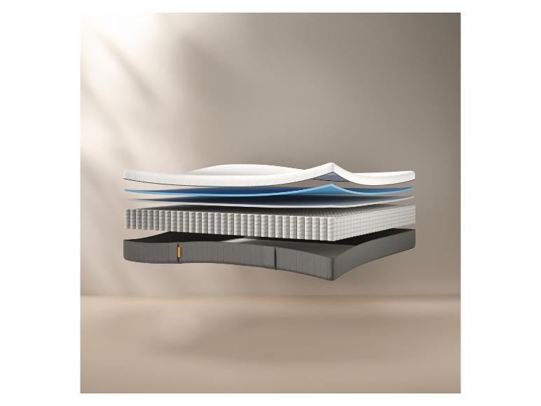 Couches de matelas décomposées : mousse à mémoire de forme, confort et base.