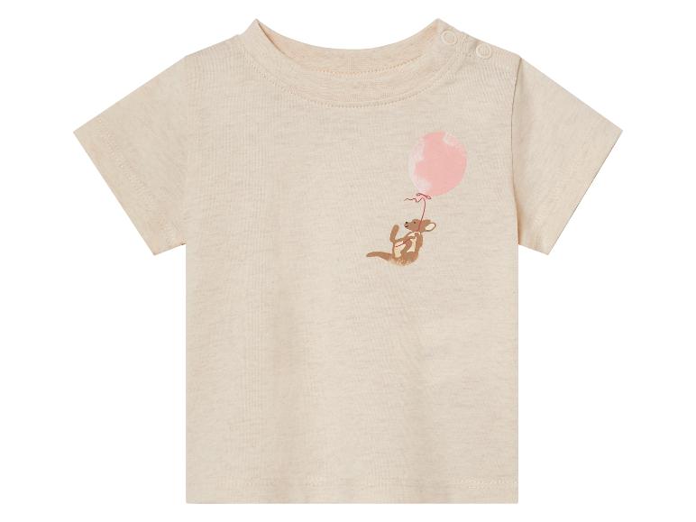 T-shirt bébé beige clair avec kangourou et ballon.