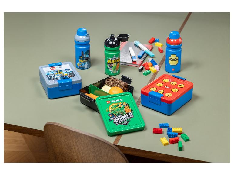 Boîtes à lunch et gourdes LEGO City, LEGO Ninjago et LEGO classiques.