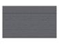 Terrasse composite gris foncé avec une finition texturée effet bois.