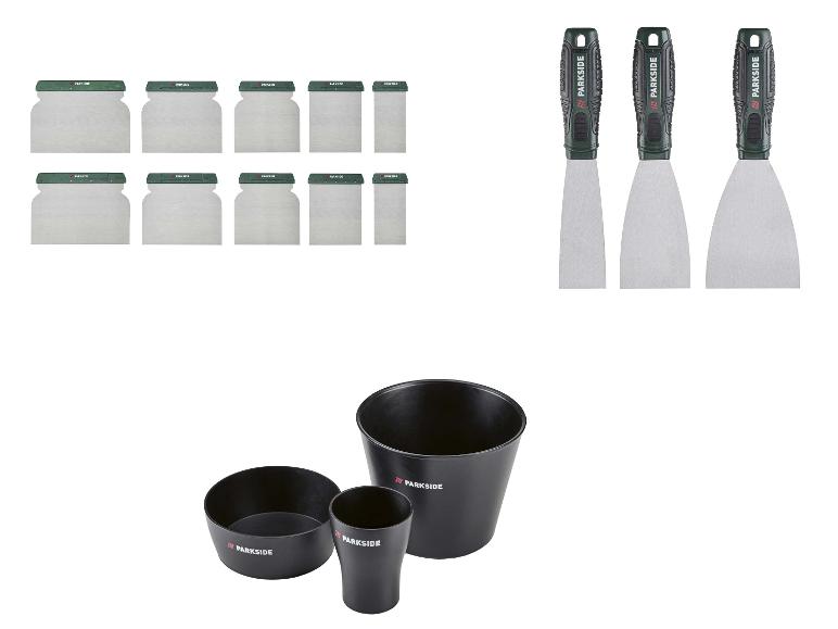 Ensemble de spatules et de bols de mélange pour projets de bricolage.