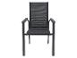 Chaise de jardin noire avec cadre métallique et revêtement en tissu