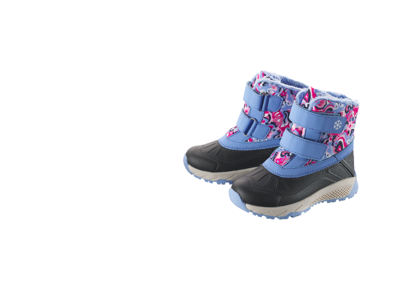 Bottes d'hiver pour enfants avec motif bleu et rose
