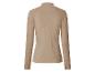 Pull beige à manches longues et col montant pour femme