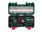 Kit de rivetage avec pince à riveter et assortiment d'écrous à riveter M5, M6, M8, M10, M12 dans un coffret vert.