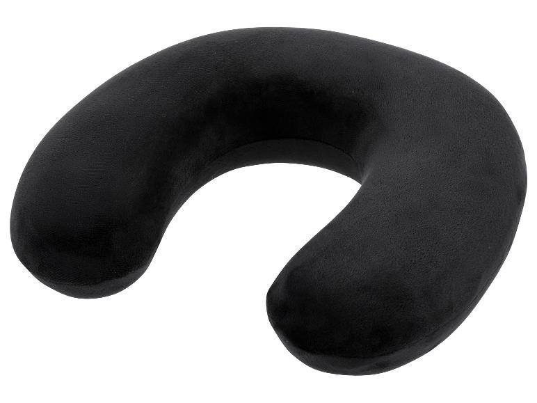 Oreiller de voyage noir en forme de U