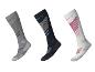 Chaussettes de ski techniques unisexes premium CRIVIT en gris, noir et blanc avec touches colorées.