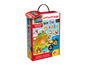 Une boîte de jeu Montessori avec des animaux de la ferme et des puzzles 3D de Lisciani.