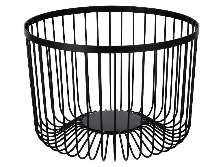 Corbeille à fruits ou de rangement en métal noir au design ouvert