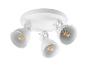 Plafonnier blanc avec trois ampoules