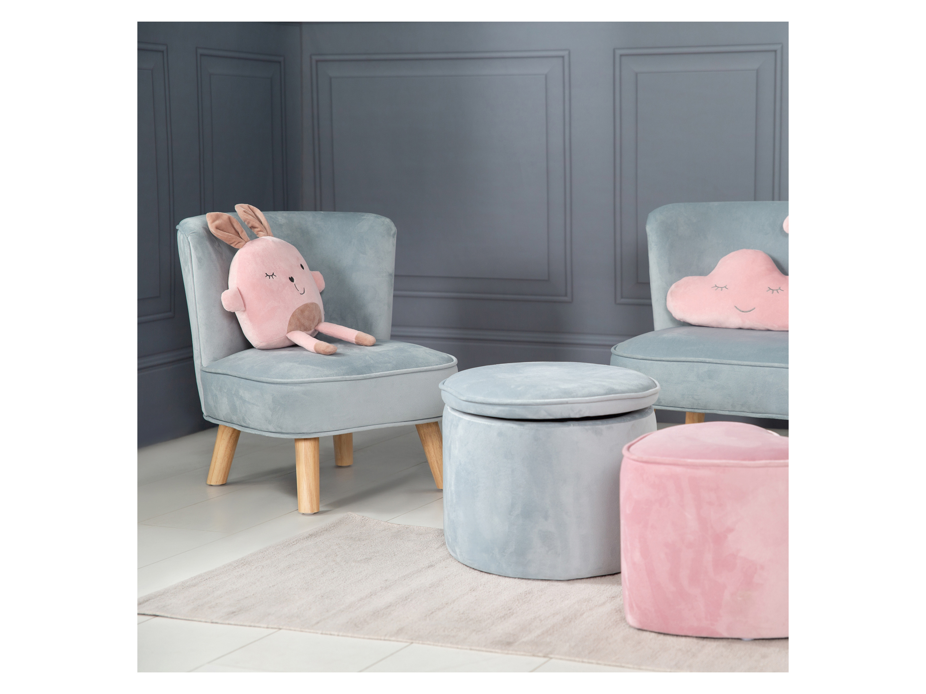 roba Fauteuil Club en Velours pour Garçon "Lil Sofa" Chaise Enfant avec Accoudoirs Confortable - vue 10