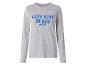 T-shirt gris à manches longues avec le texte « LETS STAY IN BED (FOREVER) ».