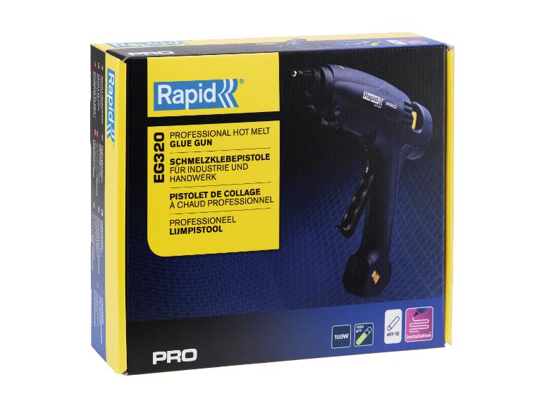 Pistolet à colle chaude professionnel Rapid EG320 en boîte