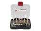 Jeu d'embouts Parkside : embouts de vissage dans un coffret de rangement.