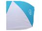 Parasol de plage bleu et blanc avec logo